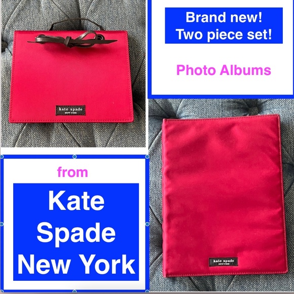 2 pc set Kate Spade New York Red Nylon Photo Albums - Square is NWOT - Picture 1 of 16